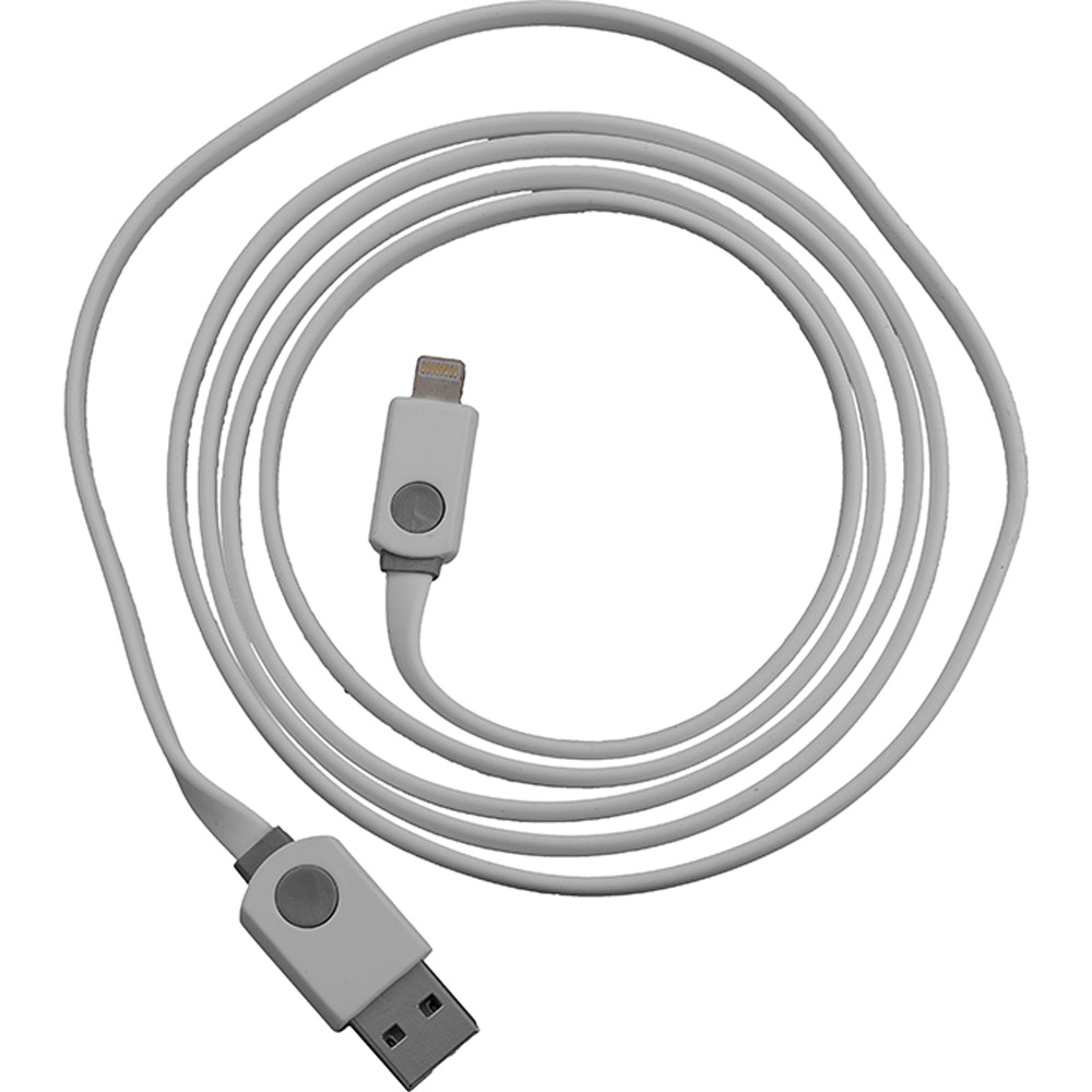 PETER JÄCKEL FLAT 1,5m USB Data Kabel White für Apple Lightning mit Sync- und Ladefunktion