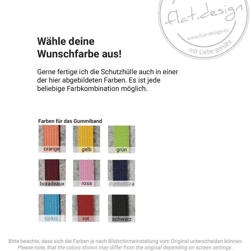 vegane nachhaltige smartphone tasche filz sintra gummiband farben