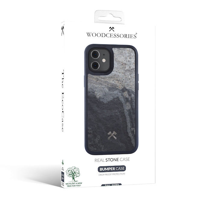 Woodcessories Bumper Stone Case Stein grau grey iphone 12 pro max Verpackung