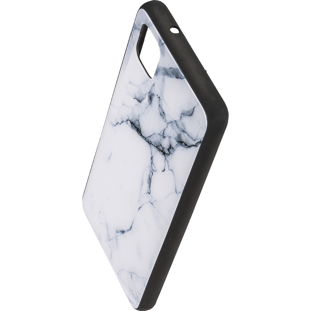 Glas Back Cover MARBLE für iPhone 12 Mini White