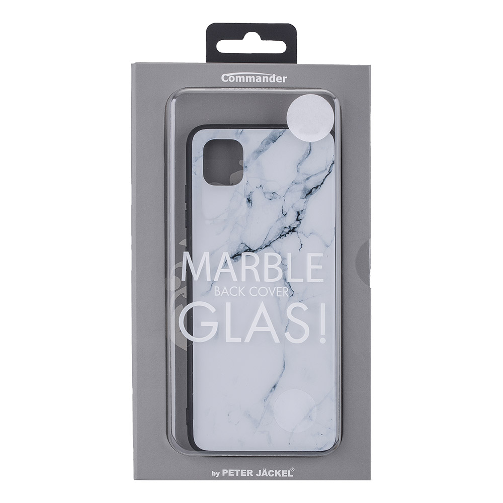 Glas Back Cover Marmor für Apple iPhone 12 White